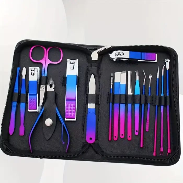 Kit de manucure et pédicure professionnel en acier inoxydable