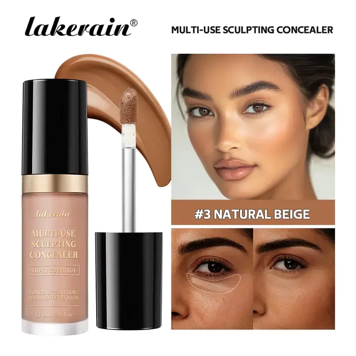 Lakerain – correcteur imperméable, 5 couleurs, fond de teint mat, haute couverture, contrôle de l'huile, pour cicatrices d'acné et cernes, cosmétiques