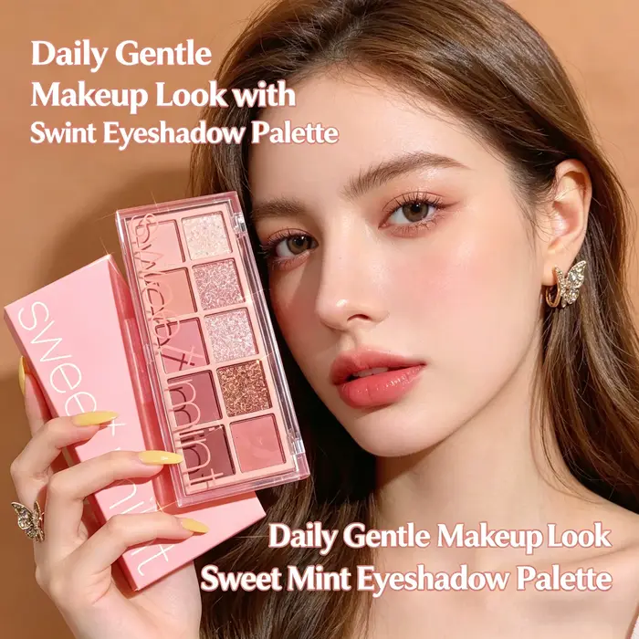 Palette de fards à paupières Sweet Mint 10 couleurs - Ensemble de maquillage pour les yeux nacré mat