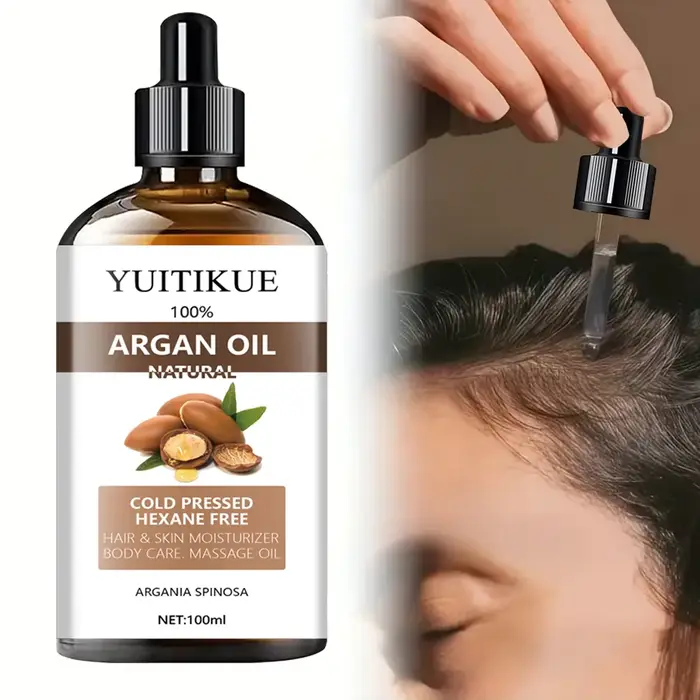 Huile d'argan marocaine 100 % pure, adaptée au massage des cheveux, de la peau et du corps, nourrit, répare et hydrate.