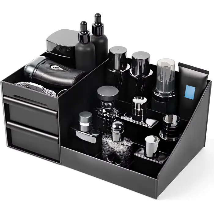 Boîte de rangement pour cosmétiques pour hommes, organisateur de parfum et de Cologne pour hommes, o