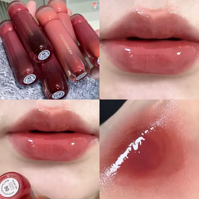 Vernis à lèvres rouge violet raisin fumé, brillant à lèvres à l'eau, liquide hydratant, teinte claire, maquillage, cosmétiques coréens pour femmes