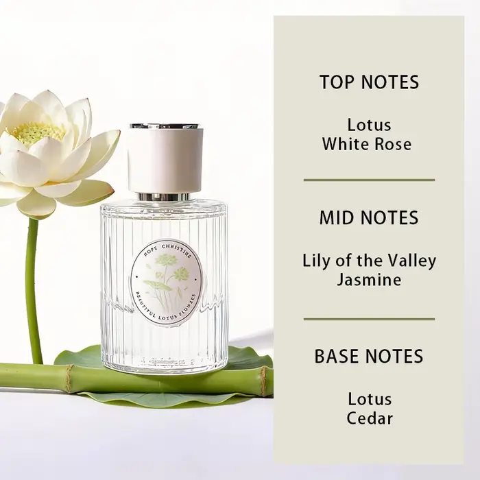 Parfum Lotus Frais, senteur florale-boisée longue durée avec l'arôme de la sérénité orientale du lot