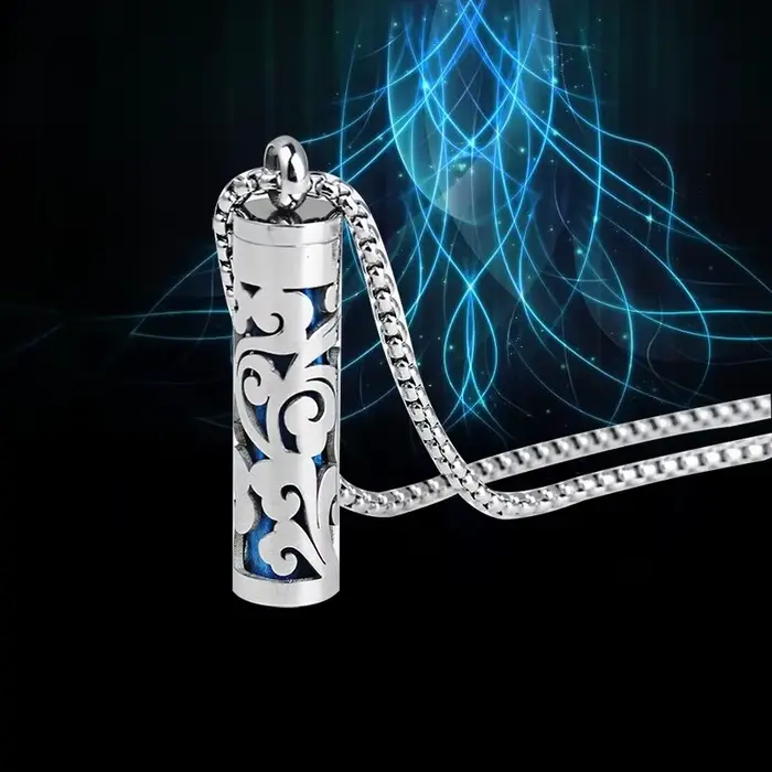 Bouteille de parfum aromathérapie pendentifs en acier inoxydable hommes femmes Hip-hop personnalité collier bijoux de mode