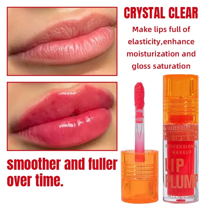 Huile à lèvres cerise dodue – Sérum hydratant brillant à lèvres, volume et brillance imperméables longue durée, non collant, unisexe, maquillage de vacances