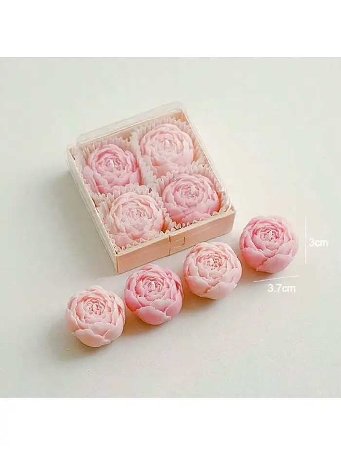4 pièces/ensemble Bougie parfumée à la rose faite à la main