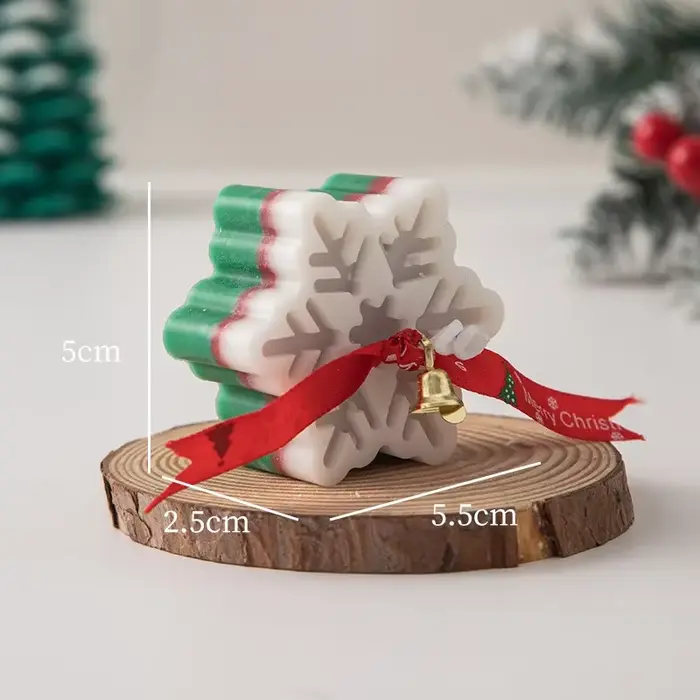 Accessoires de bougies d'aromathérapie flocon de neige de noël, atmosphère romantique faite à la mai