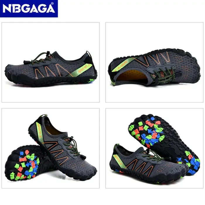 Chaussures d'eau légères à séchage rapide pour hommes et femmes, chaussures d'eau en amont, sports aquatiques de plage en plein air, chaussures d'entraînement de natation, grande taille, 46
