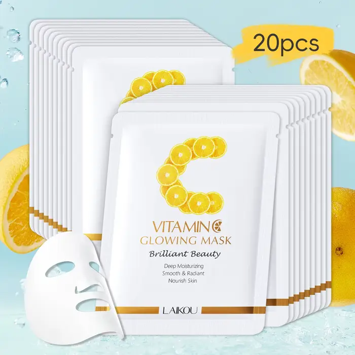 LAIKOU – masque lumineux à la vitamine C, feuille éclaircissante, masque hydratant, Anti-âge, soins 