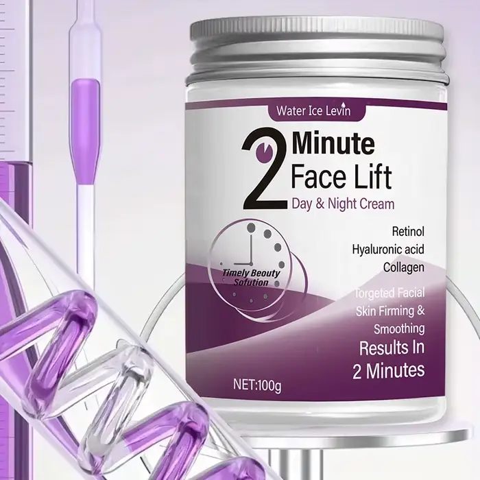 Crème de jour et de nuit pour lifting du visage en 2 minutes avec rétinol, acide hyaluronique et collagène - Lotion hydratante adaptée à tous les tons de peau claire, sans parfum, s'absorbe en 2 minut
