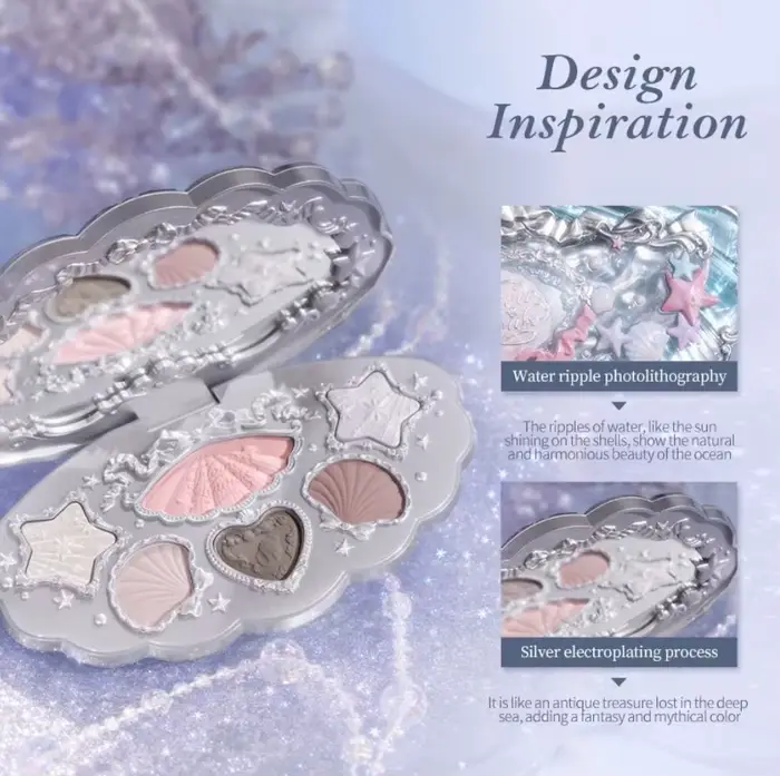 Flower Knows – Palette de fards à paupières, coquilles, Collection de bijoux en perles, 6 couleurs, 6.5g, mat, paillettes scintillantes, cosmétiques brillants