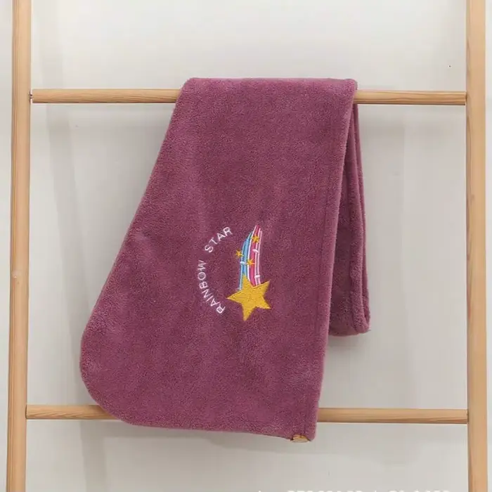 Bonnet de séchage de cheveux de Style brodé, serviette de cheveux épaisse en molleton de corail pour salle de bain, bonnet de douche absorbant à séchage rapide pour femmes, 1 pièce