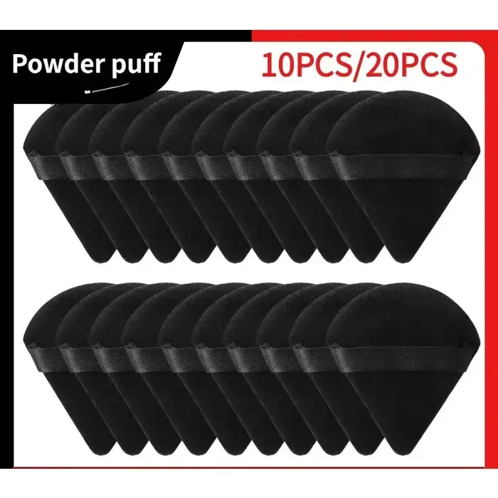 10/20 pièces Triangle velours poudre bouffée Pizza farines Mini visage maquillage éponge cosmétiques lavable léger outil