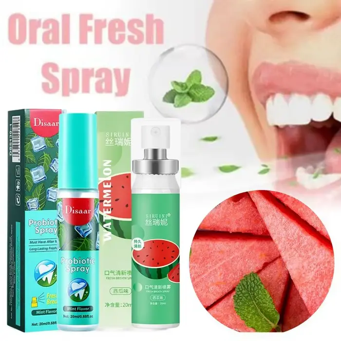Spray buccal rafraîchissant saveur fruitée, haleine fraîche longue durée, spray buccal portable pour