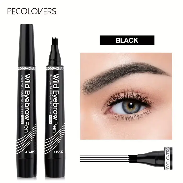 Stylo à sourcils étanche, 6 couleurs, 1 pièce, 4 pointes fendues, stylo de tatouage, liquide impermé