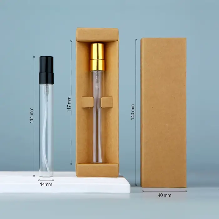 Bouteille de parfum avec boîte d'emballage, 50 pièces, flacon pulvérisateur en verre, flacons en verre transparent, atomiseur de parfum Portable, 10ml