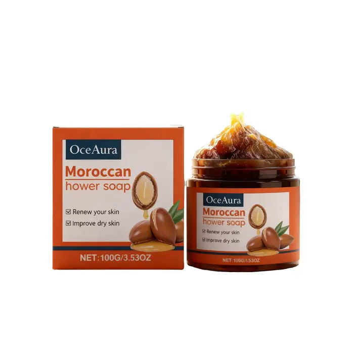 Savon de bain hydratant marocain, nettoyage en profondeur de la peau, prévention du blocage des pore