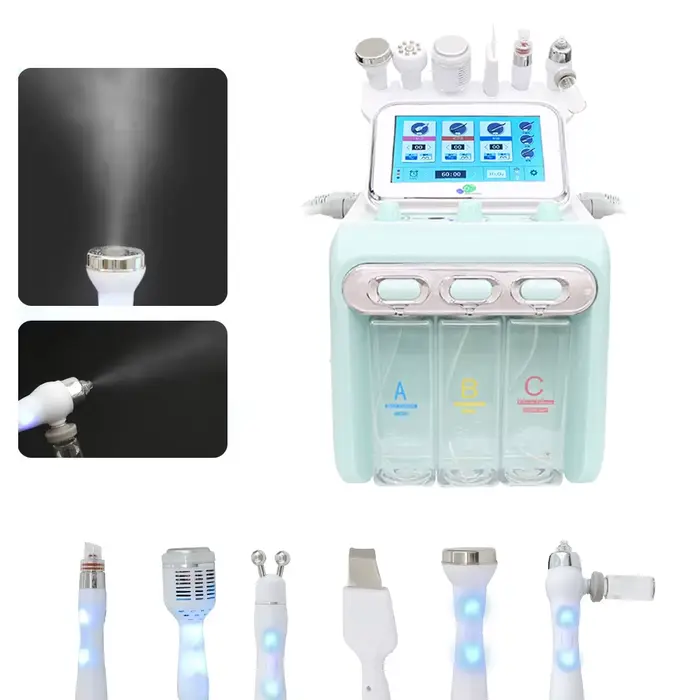 Appareil de Dermabrasion à l'Eau Hydrogène-Oxygène 6/7 en 1, Nettoyage en Profondeur, Jet d'Eau, Nettoyage Facial au Diamant, Élimination des Peaux Mortes pour Salo