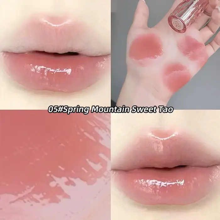 Vernis à lèvres translucide en cristal, eau hydratante, ne se décolore pas facilement, couleur natur