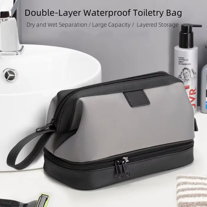 Trousse de Toilette de Voyage Grande Capacité pour Femme et Homme, Organisateur de Maquillage et Cos