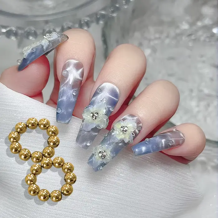 10 pièces/20 pièces ondulation de l'eau oeil de chat perles de Gel magnétique multifonctionnel Nail 