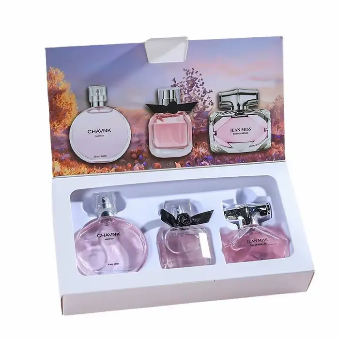90ML (30ml x 3 pièces) Eau De Parfum boîte-cadeau Feminino Spray frais léger parfum Floral fruité Ch