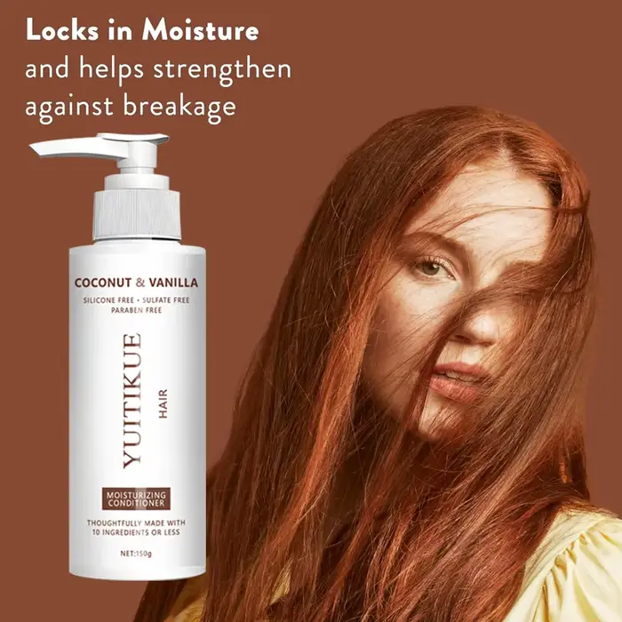 Après-shampoing YUITIKUE à la noix de coco et à la vanille | Sans sulfate, hydratant et nourrissant pour tous types de cheveux 150g