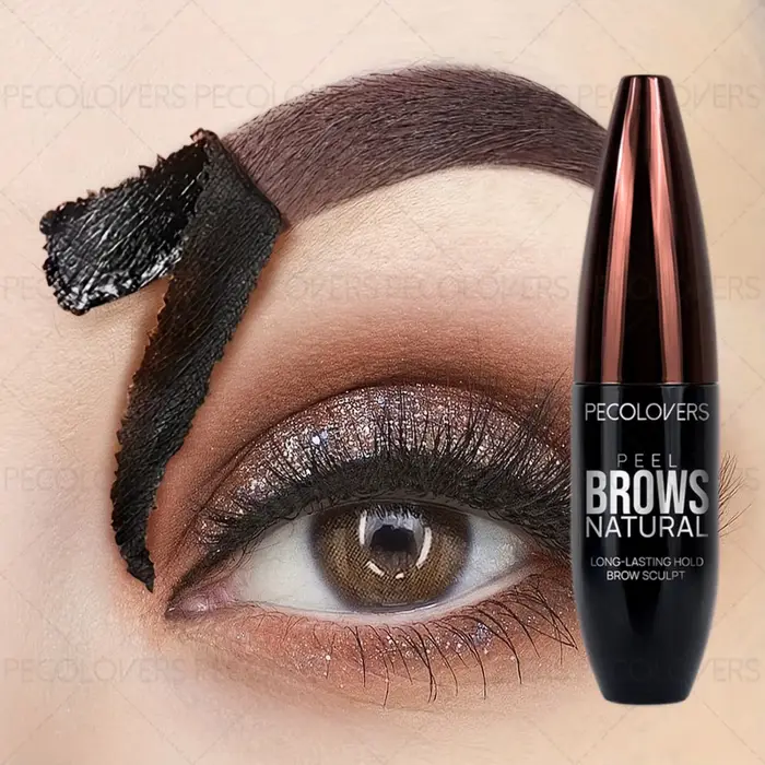 Gel pour sourcils de tatouage Pecolover, imperméable, semi-permanent, longue durée, noir marron, résistant à la sueur, formation de Film, déchirant, 1 pièce
