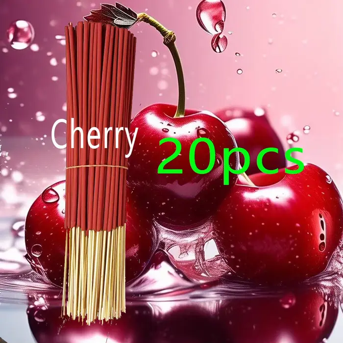 Bâtonnets d'encens au parfum cerise faits à la main - 22. Encens artificiel en bois longue durée de 0 cm
