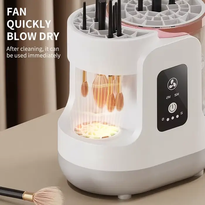 Machine de nettoyage de pinceaux de maquillage électrique 3 en 1, sécheuse de pinceaux de maquillage