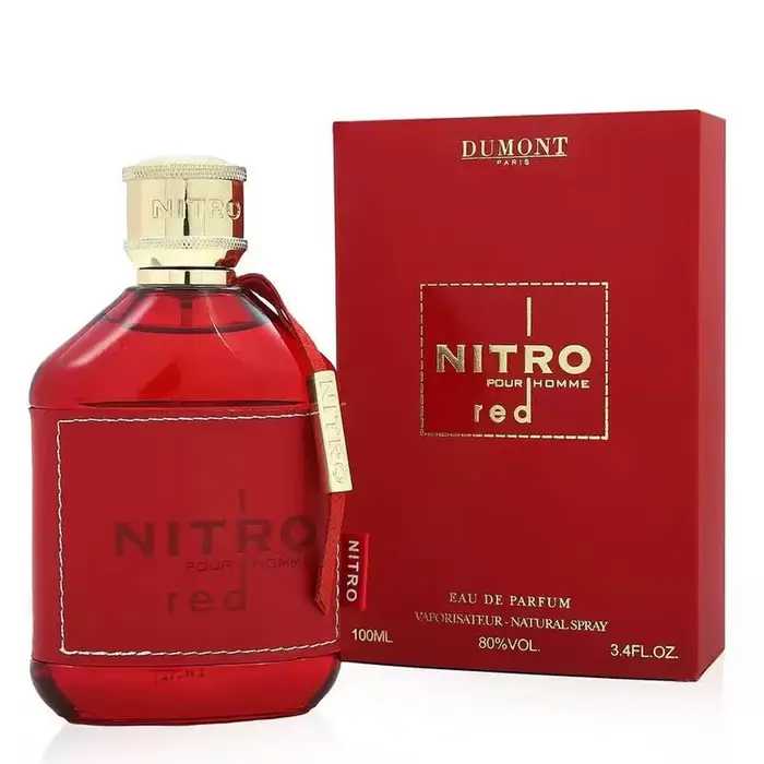 Eau de Toilette pour Homme Dumont Nitro 100ml, Série NITRO POUR HOMME, Elixir Rouge Bleu, Design en 