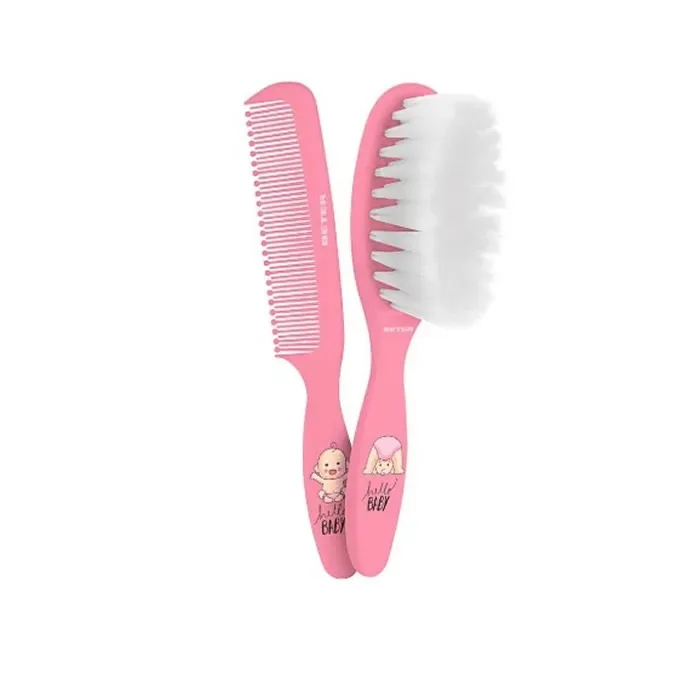 Beter Baby Brush And Comb Set Pink