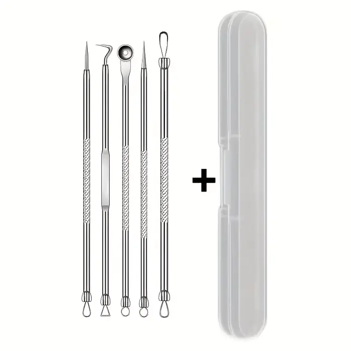 3/5/8 Pcs Pinces ultra-fines pour l'acné, extracteur de points noirs, aiguille à acné, nettoyant facial pour la peau