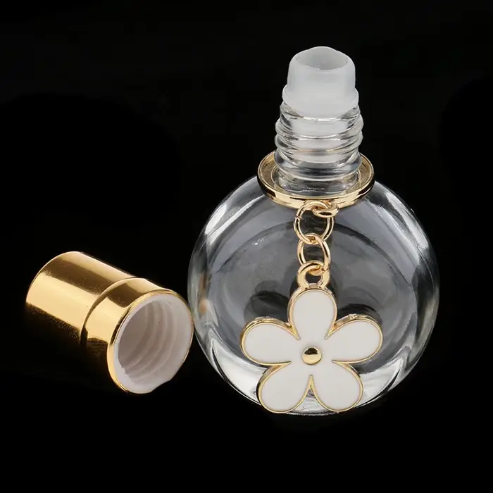 Bouteilles à rouleaux de parfum transparentes, Mini déodorants ronds, conteneurs d'huiles pour lèvre