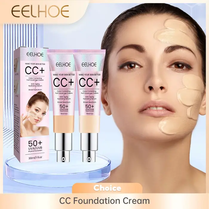 CC – crème de fond de teint naturelle, hydratante, imperméable, éclaircissante, correcteur, couverture des imperfections, contrôle du sébum, maquillage durable