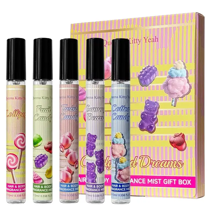 Nouvel ensemble de 5 parfums parfumés aux fruits sucrés, comprenant un spray portable longue durée, 