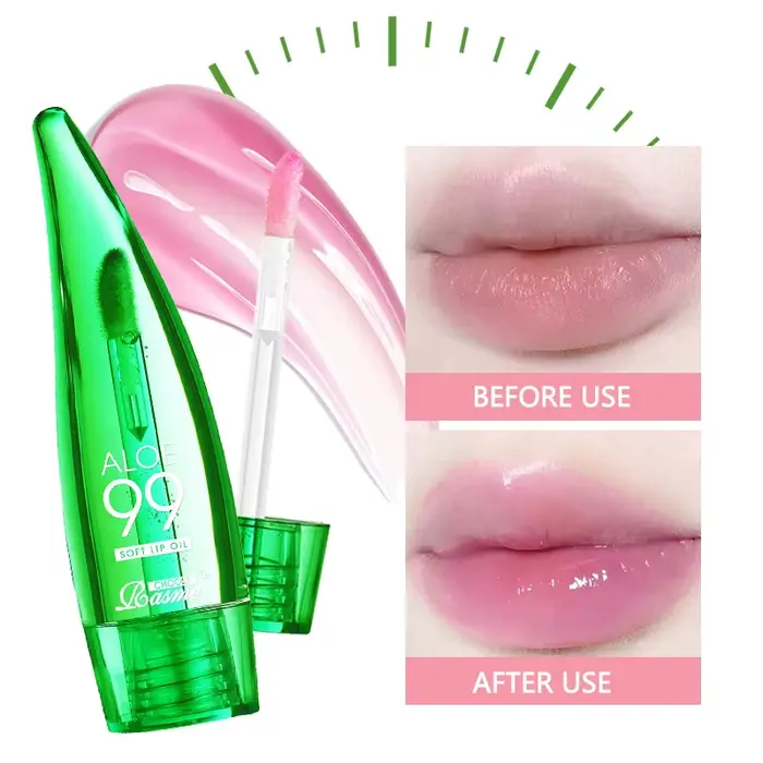 Baume à lèvres à l'aloe Vera à 99%, Anti-séchéité, hydratant longue durée, liquide Transparent, produit de soin pour les lèvres