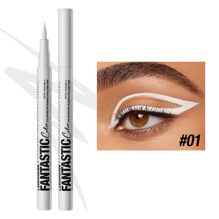 Eyeliner liquide à base d'eau, 12 couleurs, rouge mat, séchage rapide, résistant aux taches, stylo E