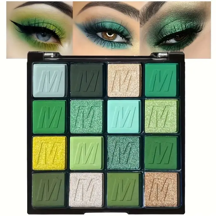 Palette de fards à paupières à paillettes vertes, 6 couleurs, maquillage imperméable, vert clair fon