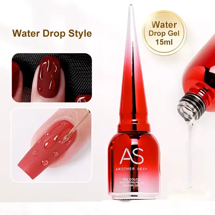 AS goutte d'eau vague Gel vernis à ongles clair ondulation Gel vernis à ongles Vernis colle photothé