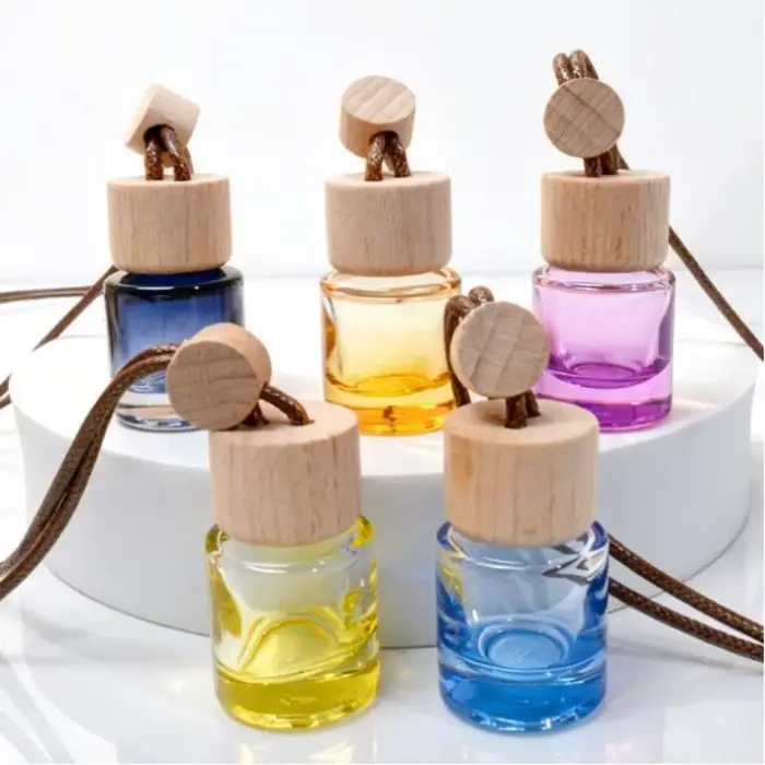 Mini diffuseur d'huiles essentielles rond, flacon pendentif, désodorisant de voiture, parfum, ornement, flacon
