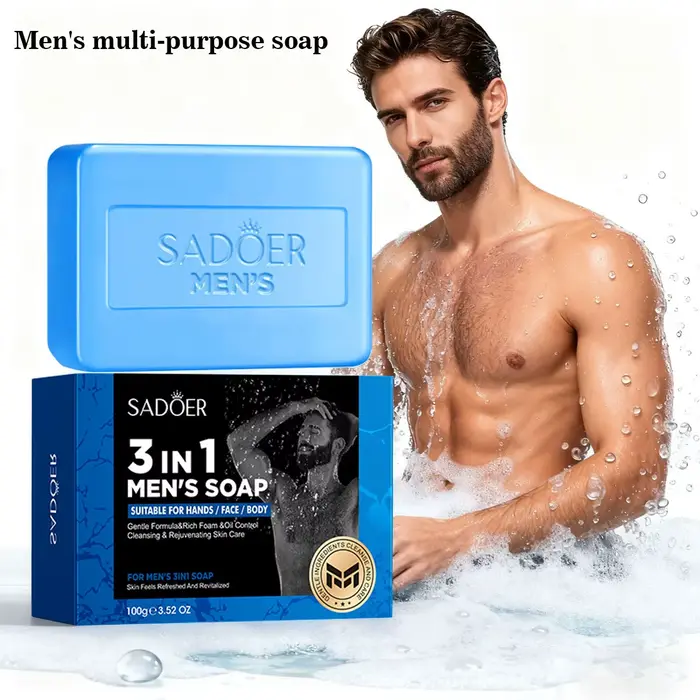 Savon de parfum de bain trois en un pour hommes, noisette de sorcière, Aloe, hydratant, contrôle de 