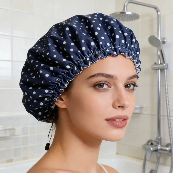 Bonnet de douche à imprimé floral, imperméable, accessoire de soin des cheveux pour femmes, spa à domicile, utilisation en natation, bonnet de douche floral réglable