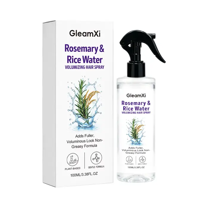 Spray capillaire à la rose et à l'eau de riz, formulé avec des extraits 100 % naturels, formule légère et non grasse pour des cheveux plus doux et lisses.