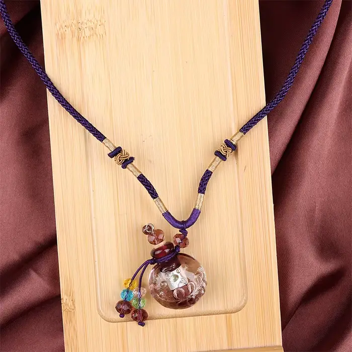Bouteille de parfum en verre baroque Portable, collier suspendu, flacons d'huile essentielle, boutei