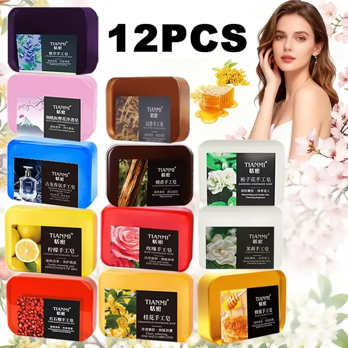 12 Savons pour les mains parfumés aux fruits et aux fleurs, parfum de rose, parfum de Cologne, parfu