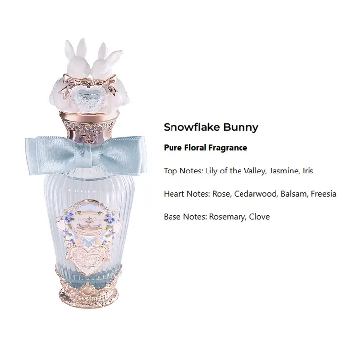 Parfum Flower Knows Bunny Garden, parfum floral sucré, longue tenue, pour femmes, esthétique mignonn