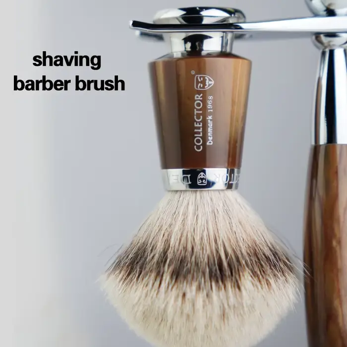 Titan-Brosse de barbier blaireau, blaireau, kit de rasage de cheveux