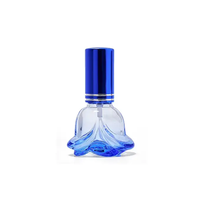 Flacon de parfum vide en verre coloré en forme de rose, 6ml, petit échantillon, vaporisateur de parf
