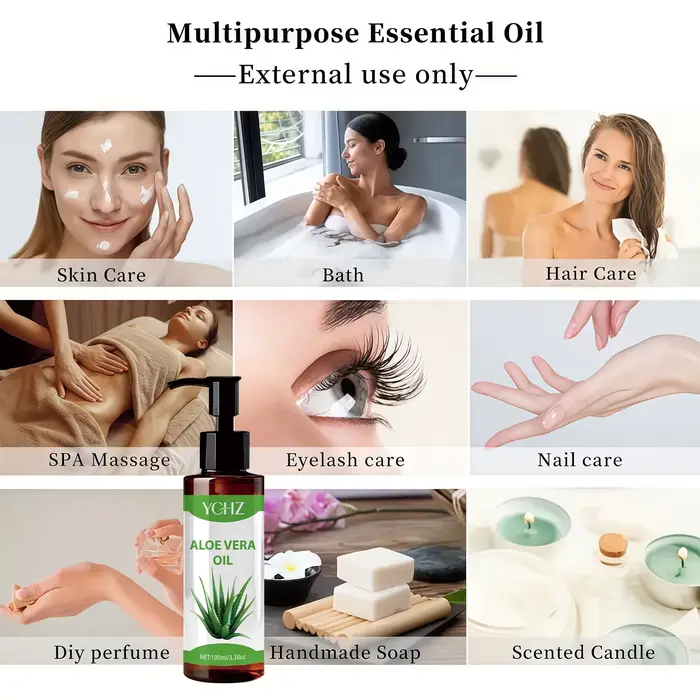 Huile d'aloe vera 100% naturelle - Formule à absorption rapide et non grasse